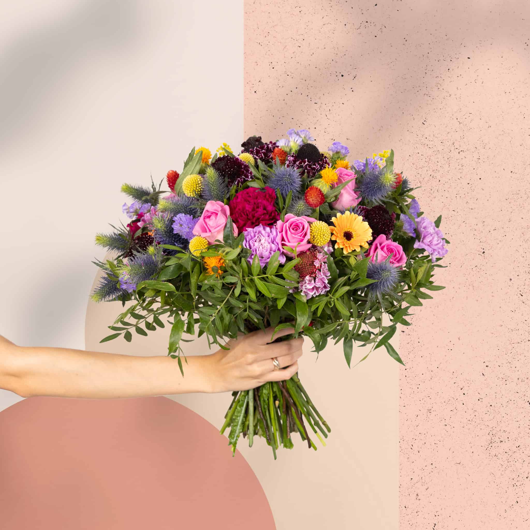 rococo blomsterbuket med roser