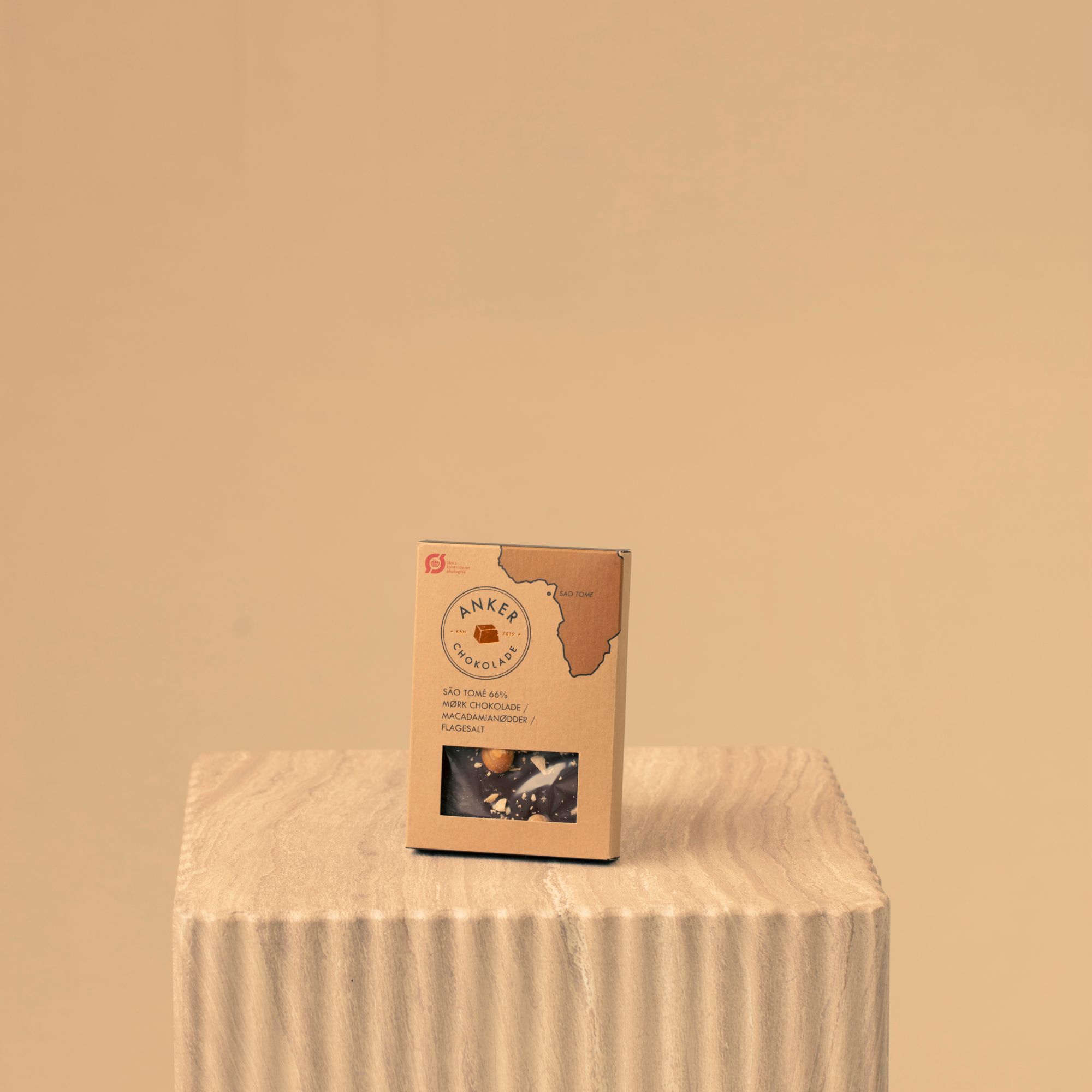 são tomé 66% mørk chokolade / macadamianødder / flagesalt